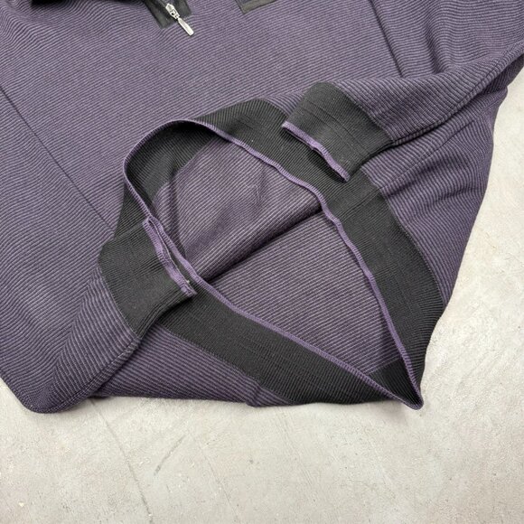 Vintage Serica Merino Wool Knit Sweater 1/4 Zip Made in Italy Purple XL - Picture 7 of 9